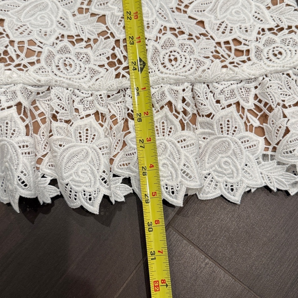 Self-Portrait White Lace Pocket Minidress - Picture 13 of 14